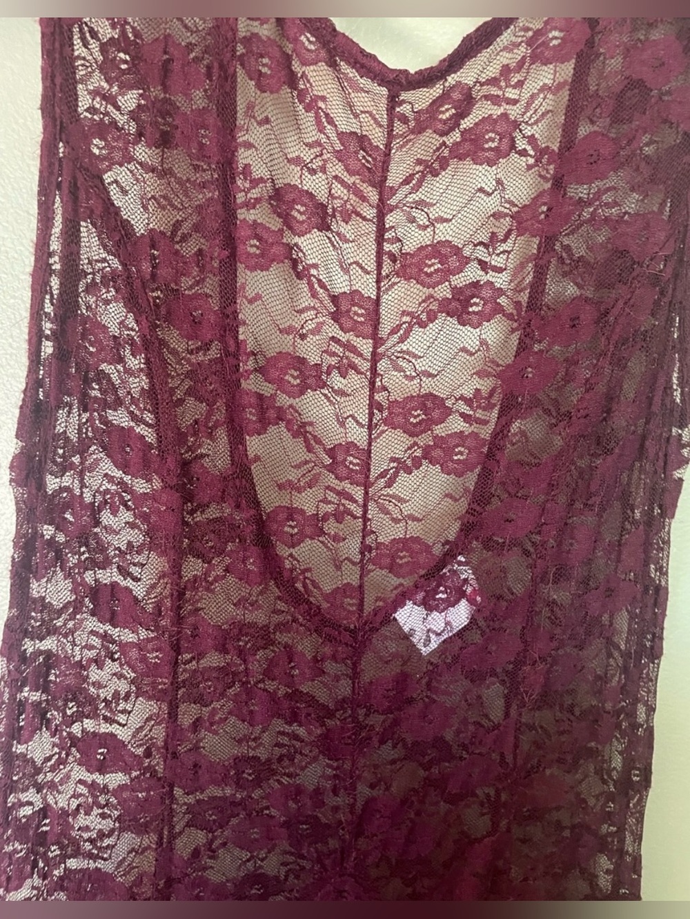 FP Intimately ‘French Courtship’ Asymmetrical Maxi Slip Dress in Red Vintage XS - Picture 8 of 13